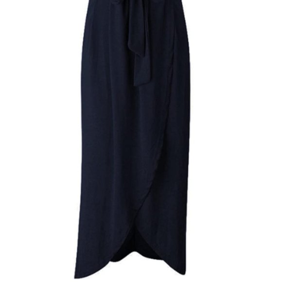 Amazon Women's Casual Short Sleeve Slit Solid Party Summer Long Maxi Dress - Picture 3 of 5